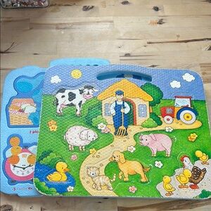 Blue and Green Farm Puzzle Game